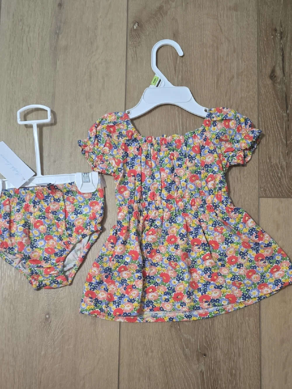 Ralph Lauren Baby Floral Cotton Jersey Dress & Bloomer Nuntucket Multicolor